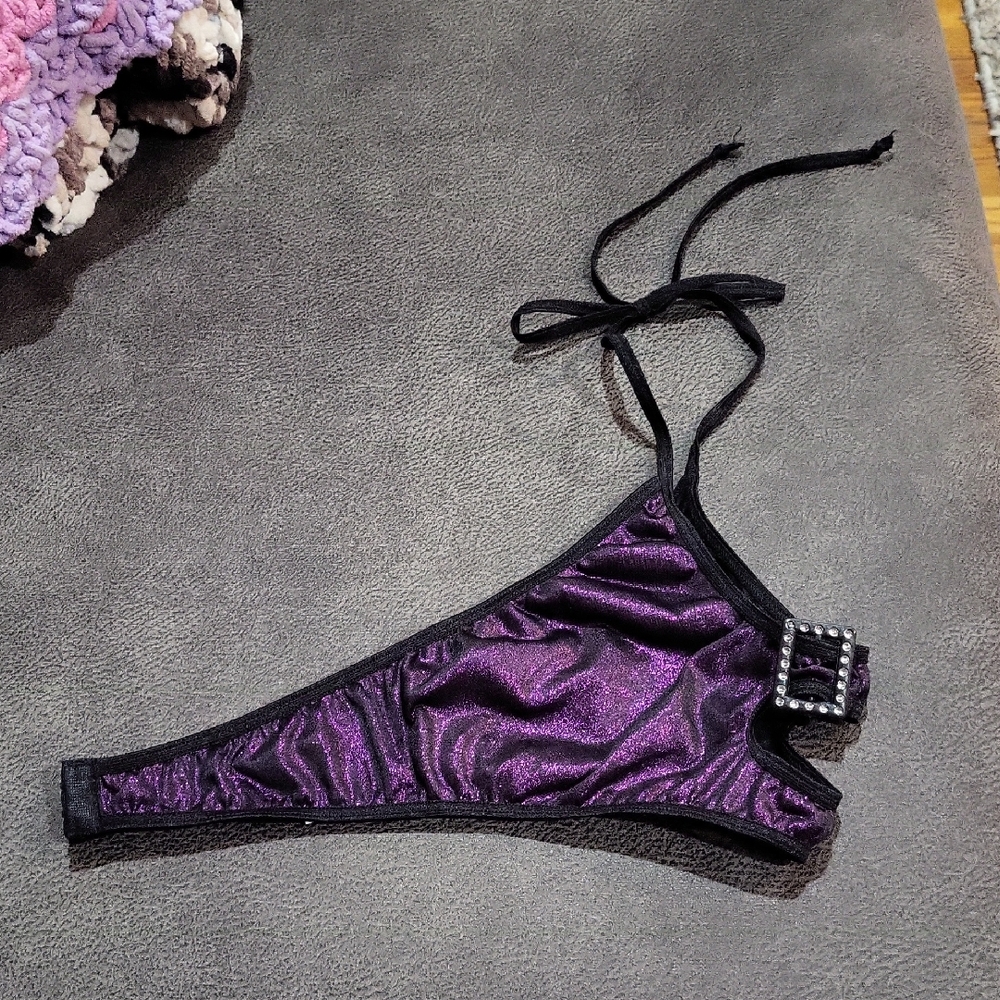 Elegant Purple Women's Intimate with Rhinestone Detail